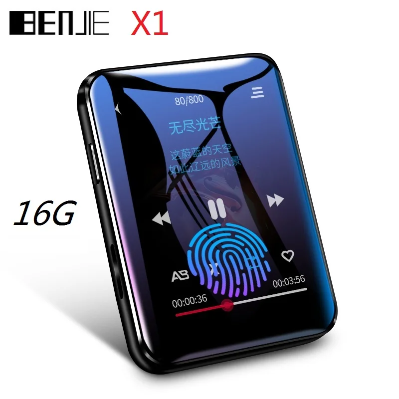 Мини mp3 плеер BENJIE X1 Bluetooth 16 ГБ/32 ГБ 1 8 дюйма сенсорный экран портативный