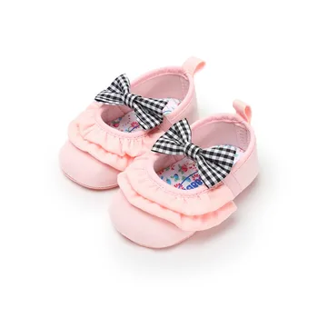 

2018 New style Ballet Dress Shoes Baby Toddler First Walkers Crib Shoes Infant Newborn cute lace Girls Princess Prewalkers