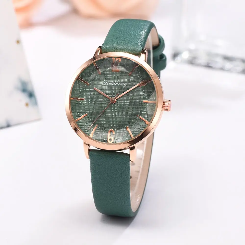 INS Популярные авокадо зеленые часы Ретро женские изысканные кварцевые винтажные