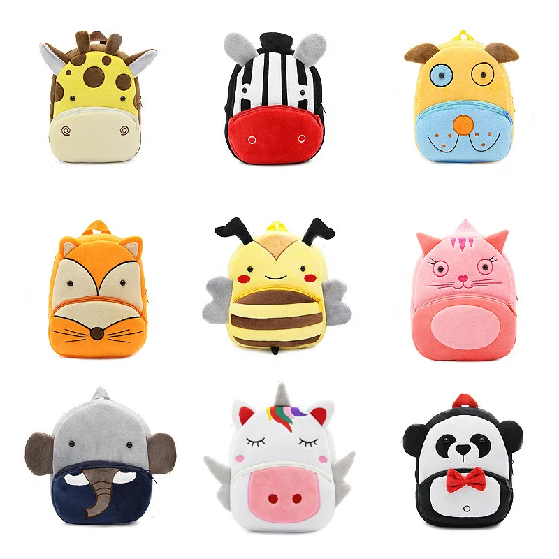 

3D Children School Bag Animal Plush Cartoon Toy Backpack Student Kindergarten Bags Cute Toy For Children Baby