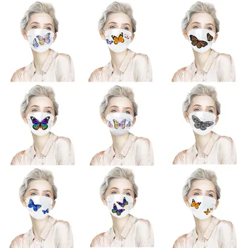 

New Butterfly Print Cloth Fabric Face Mask Cover Reusable Washable Breathable Mascarilla Reutilizable Mondkapjes Mascherine
