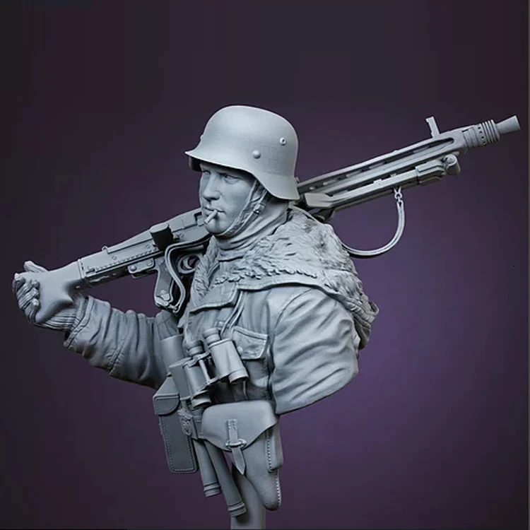 1/10 MG42 Gunner, Totenkopf Division, kharv 1943, военная тема Второй мировой войны, Смола Модель бюст GK, комплект в разобранном и неокрашенном виде