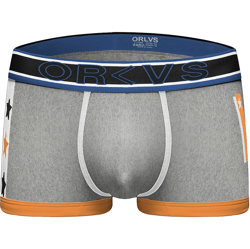ORLVS Brand boxer men underwear gay boxer shorts ropa interior hombre cueca tanga calzoncillo hombre boxer para hombre mesh - Цвет: OR93-gray