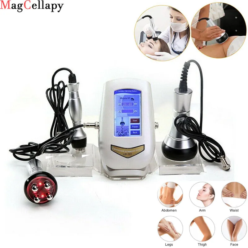 40KHz Multipolar 3 in 1 RF Body Slimming Skin tightenning Massager Machine For Lose Weight, Wrinkles Removal Beauty Device