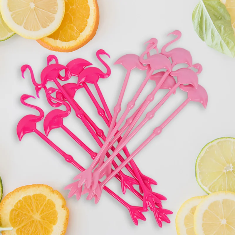 Hawaii Flamingo Cactus Juice Stirring Stick Spoon Summer Beach Wedding Party Decor Plastic Coffee Drink Sticks Beverage Stirrers