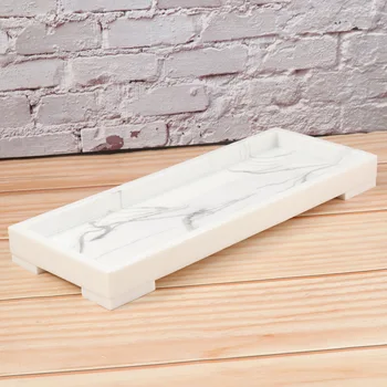

Marble Pattern Storage Trays Bathroom Stand Trays Toilet Tank Storage Tray for Home Hotel (White)