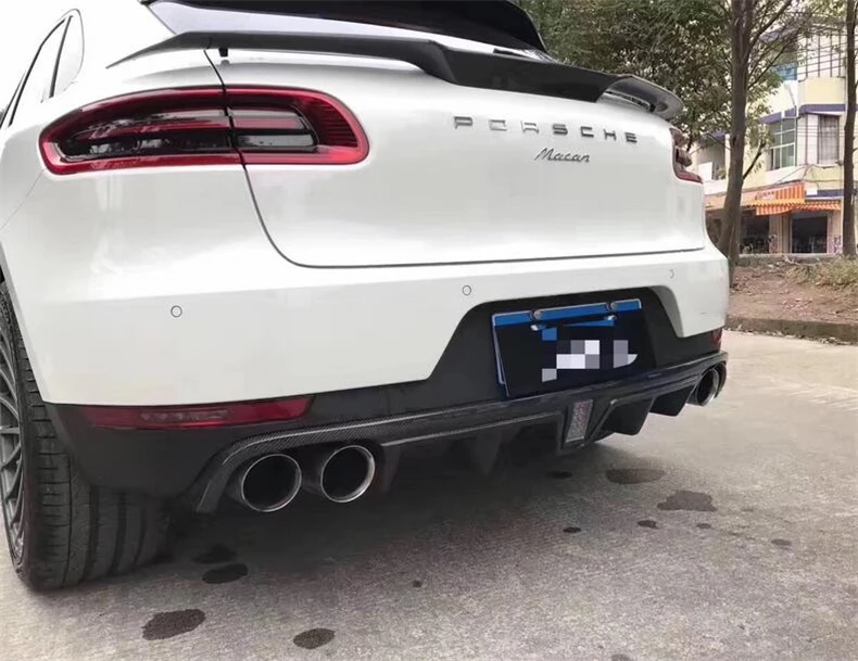 Передний и задний спойлер из углеродного волокна для Porsche Macan бампер диффузор спойлеры