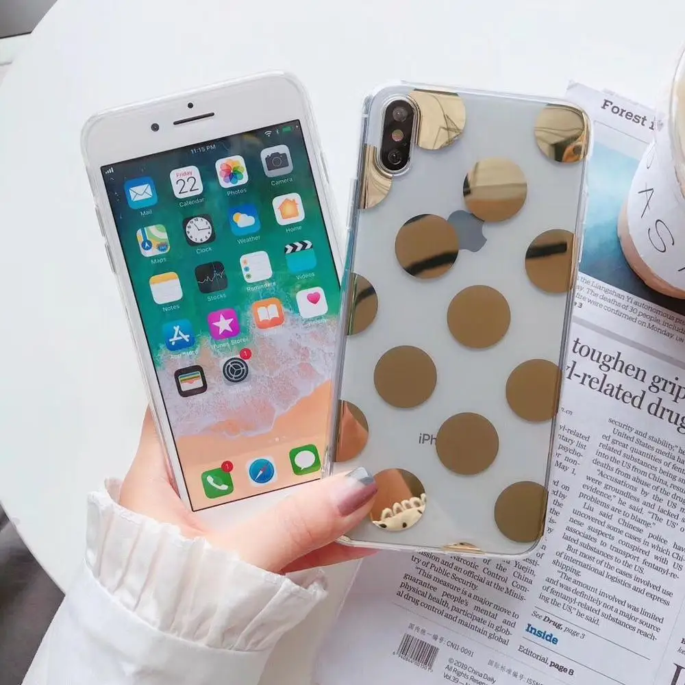 LACK Роскошные гальванические в горошек чехлы со звездами для iPhone 11 11Pro Max 8 Plus 6 6S 7 X XR XS Max мягкий прозрачный чехол для телефона