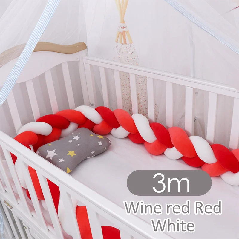 New Arrival 1-9 Baby Crib Bumper Cushion 1.5M/2M/3M Newborn Bed Braid Stuff Stroller Accessories Baby Room Decor Kids' things - Цвет: color 12