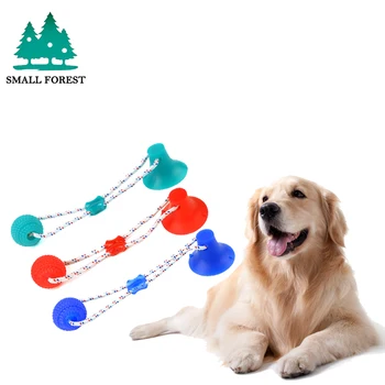 

Small Forest Dog Interactive Suction Cup Push Ball Toys Elastic Ropes Dog Tooth Cleaning Chewing Pet Puppy Supplies