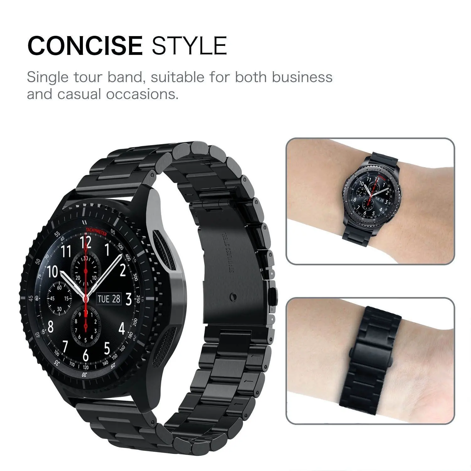 18 мм 20 22 ремешок из нержавеющей стали для Samsung Gear S3/Sport/S2 металлический Galaxy watch 42 46
