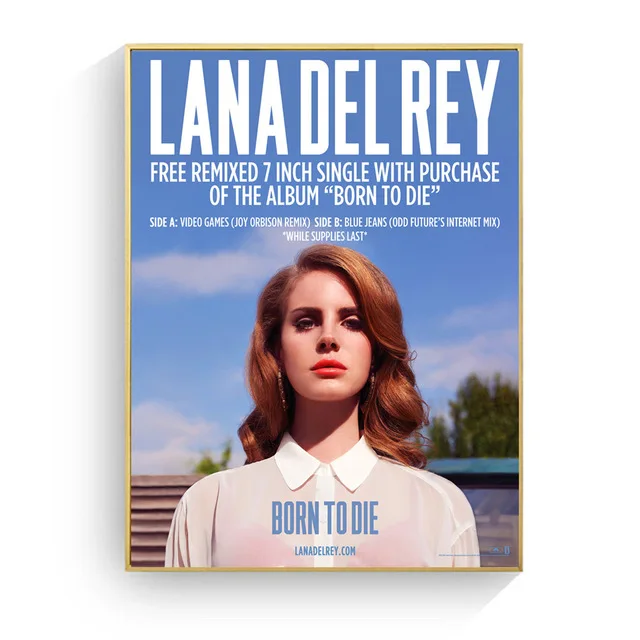 Lana Del Rey поп-арт-стена художественная картина плакат для домашний декор, плакаты и принты без рамы декоративные картины - Цвет: Золотой