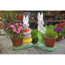 Милый кролик цветочный горшок Животное Мультфильм Цветок Цилиндр креативный балкон Декор двор виллы открытый садовые полимерные Декор M2656