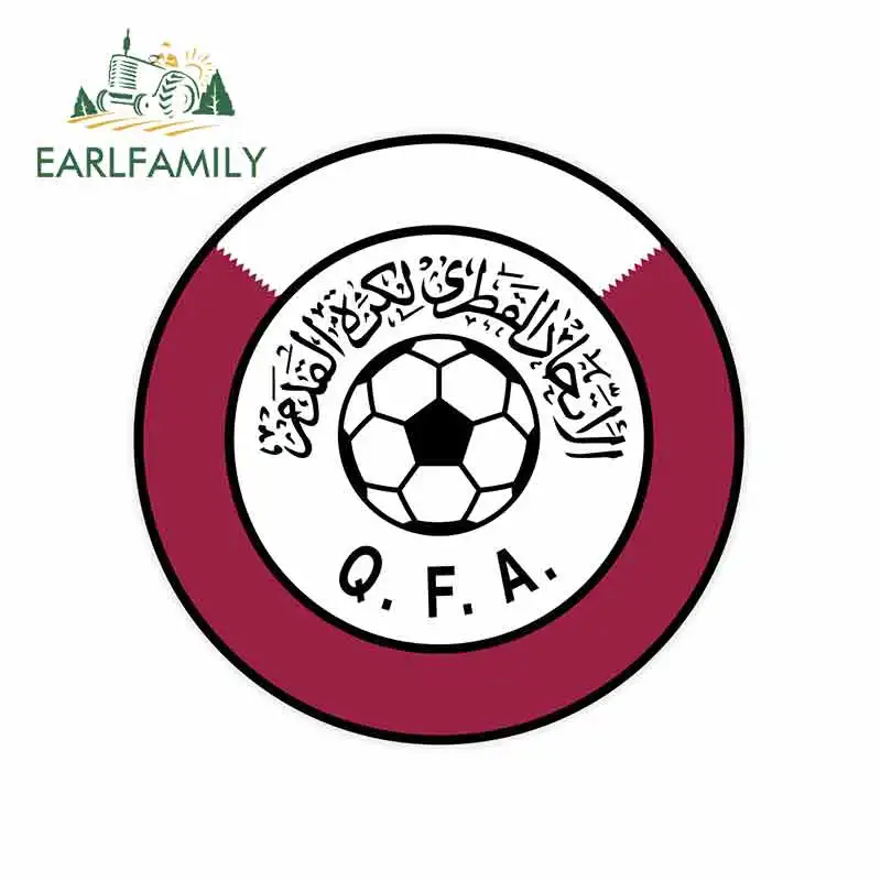 

EARLFAMILY 13cm x 12.9cm for Qatar National Football Association Oem Funny Car Stickers Vinyl Helmet JDM RV VAN Car Accessories