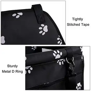 

Collapsible Car Seat Pet Carrier Box with Safety Leash Support Bars for Small Dog Cats B88