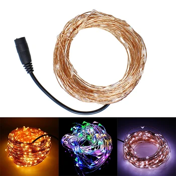 

10M 20M 30M 50M Waterproof Copper led string DC12V with DC connector Fairy light holiday decoration outdoor street Garden