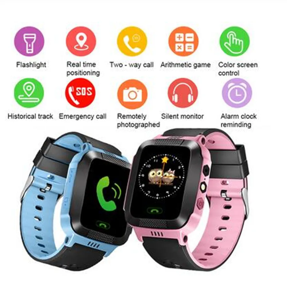 

2019 Children Smart Watch For Kids Safe Camera SIM Call Baby LBS SOS Wristwatch Alarm Clock Waterproof Family Phone Tracking