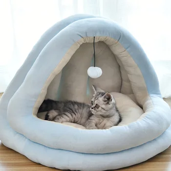 

New Triangle Pet Bed Dog Cat Mat Sleeping Nest Puppy Winter Warm Plush Comfortable Sofa Animal Four Seasons Universal Cushion