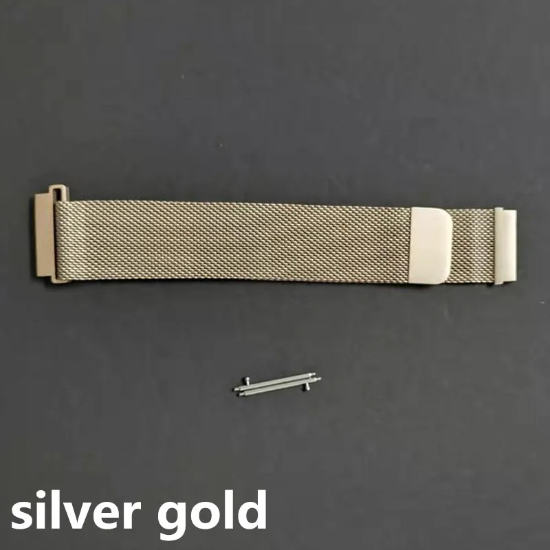 AMYNIKEER 20 мм стальной ремешок Милан хороший ремешок быстродействующий контакт Пряжка для смарт-часов es P68 P70 P71 P69 K9 Смарт-часы - Цвет: silver gold steel