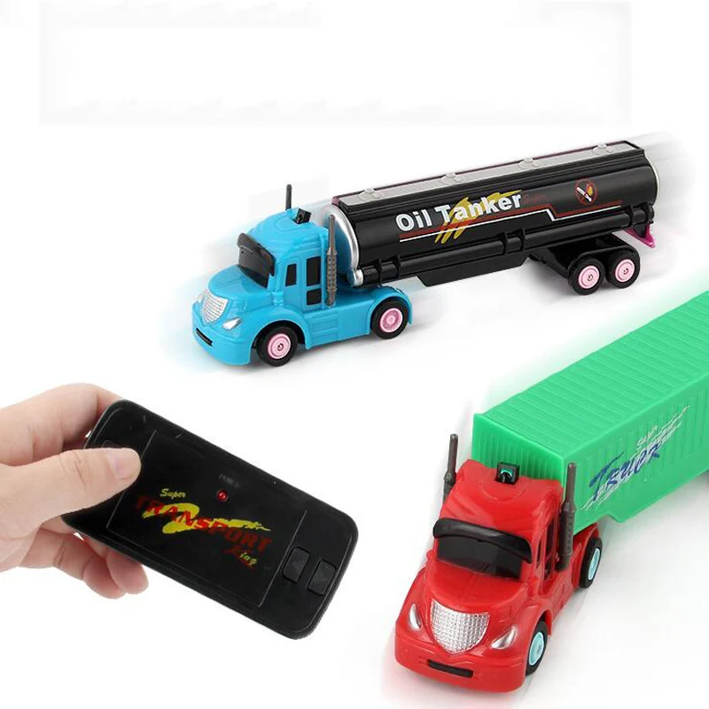 

Simulation Mini Electric Remote Control Container Tank Truck Children's Toys 1:64 Wireless Remote Control Engineering Vehicle