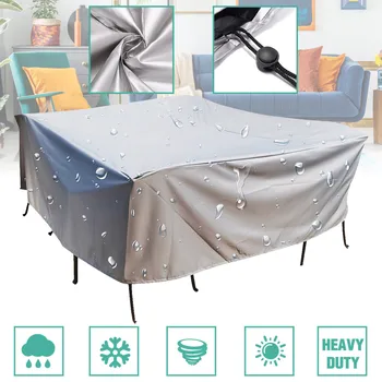 

210D Oxford Fabrics Furniture Waterproof Dust Black Cover For Outdoor Garden Table Chair Sofa Dust Proof Patio Protective Cover