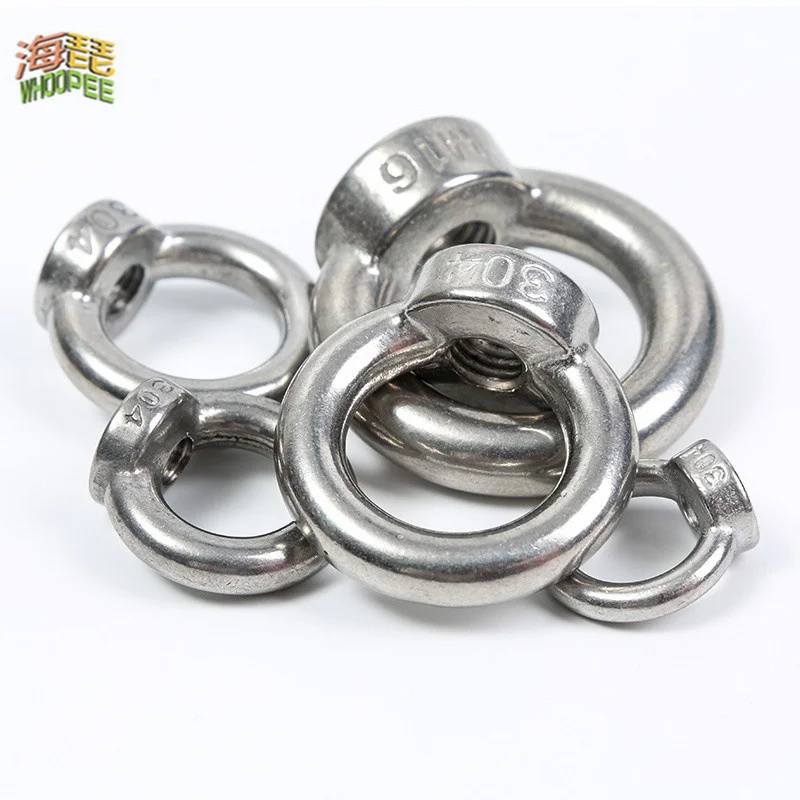 Lifting eye nuts/screw Ring eyebolt Ring hooking nut screws M3-M12 304 Stainless steel 1-2PCS