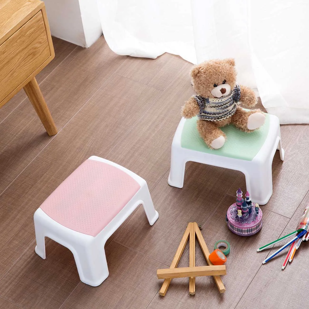 1 шт. плотные пластиковые маленькие табуреты для гостиной Нескользящие банные скамейки Детские табуреты для пеленания обувь для детей мебель для дома