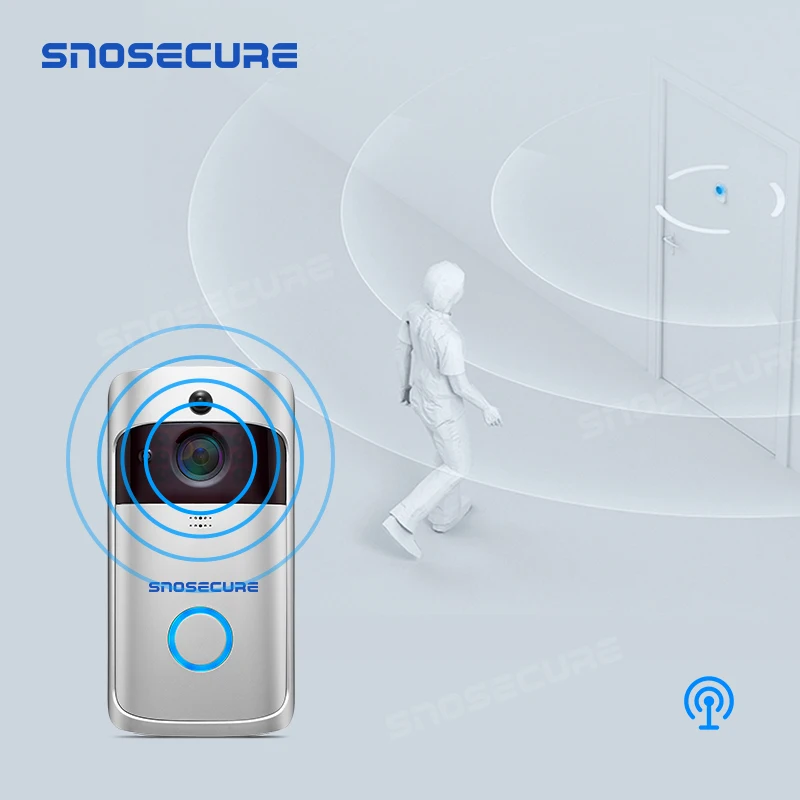 SNOSECURE 1080P WiFi видео дверной звонок умный IP видео домофон облачная запись для квартиры ИК сигнализация беспроводная камера безопасности