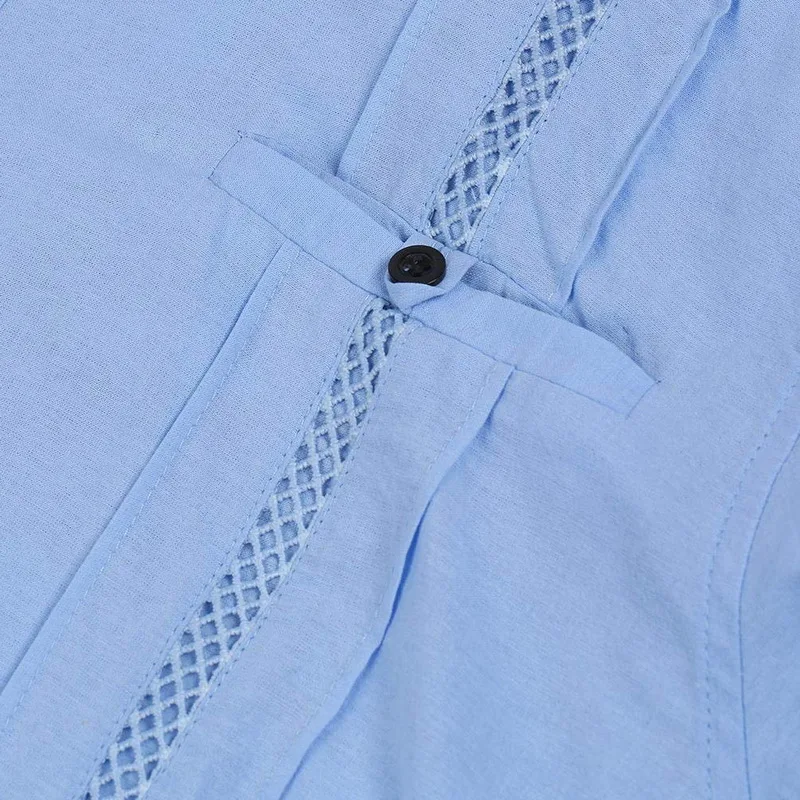 MJARTORIA 2020 мужские свободные облегающие однотонные рубашки Guayabera с длинными