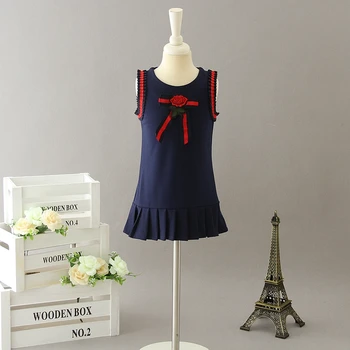 

5 Pcs/lot High-quality Vest Skirt Embroidered Dresses Sleeveless Lace Dress Family Matching Dress Fashion Kids Clothing