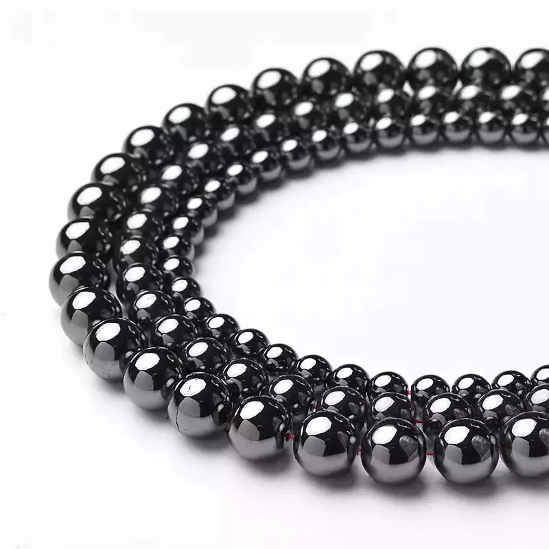 

Quality Black Hematite Natural Spacer Loose Bead for Jewelry Making DIY Bracelet Accessories ( Pick Size 4 6 8 10 Mm )