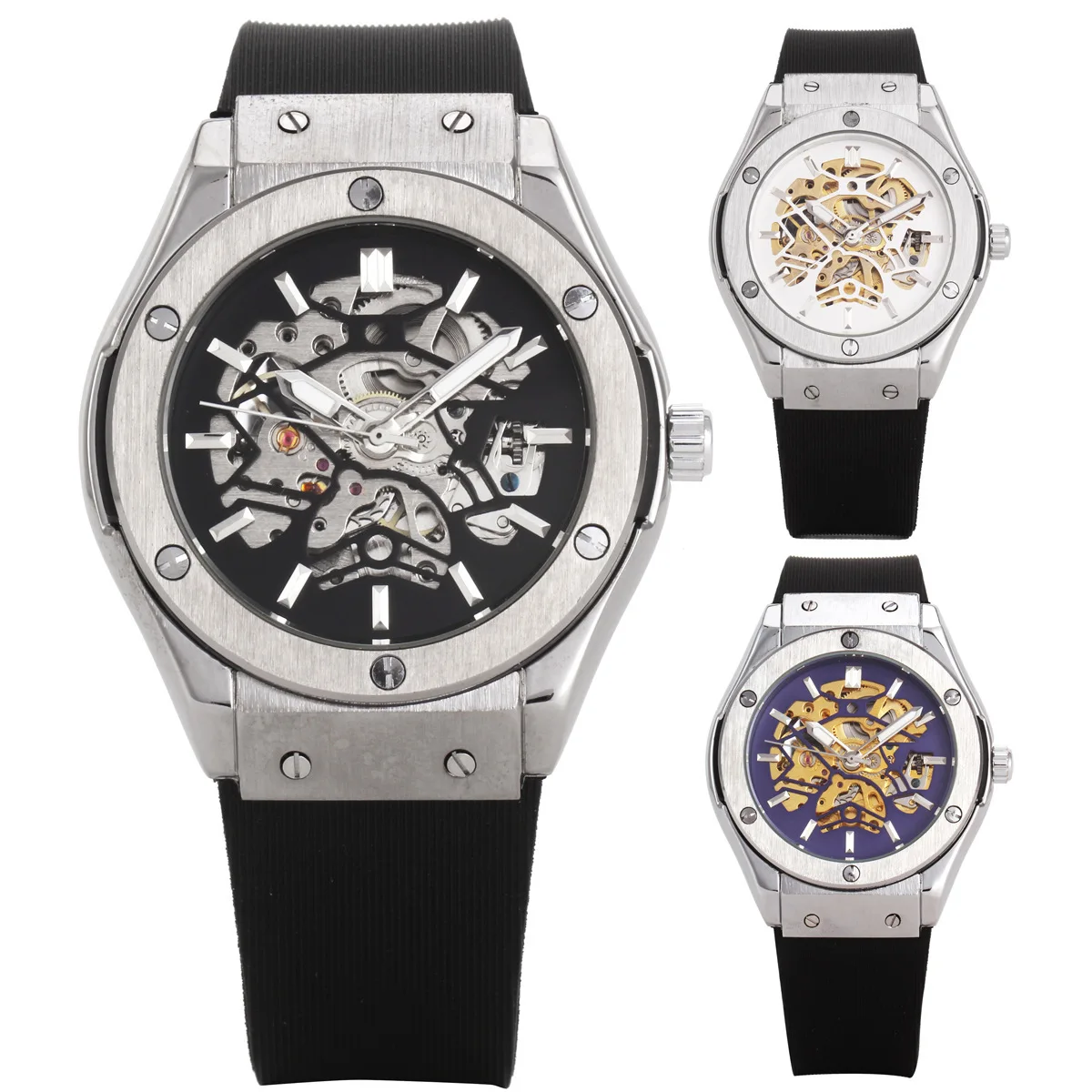 

Winner Winner Fully Automatic Hollow out Analog Watch Belt Watch Men'S Wear