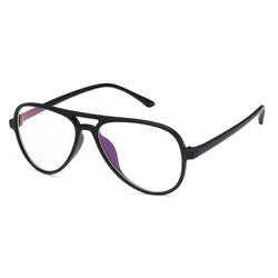 Fashion Vintage Clear Glasses Unisex Eyewear with Transparent Lens (Matte Black)