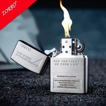 

Original zorro kerosene lighter Pure copper shell windproof grinding wheel cigarette lighter