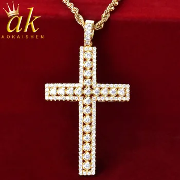 

Cross Pendant For Women Gold Color Charms Copper Zircon Hip Hop Rock Street Jewelry