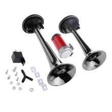 12V 110db Черный Автомобильный клаксон мотоцикла Обучающий набор двойной трубы Ультра Громкий