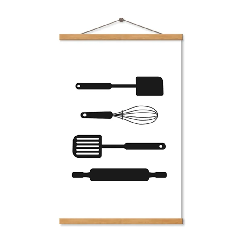 Современный плакат с алфавитом Печать Посуда Картина на холсте картины на стену кухни граффити домашний Ресторан украшение на заказ - Цвет: Hanging Axis
