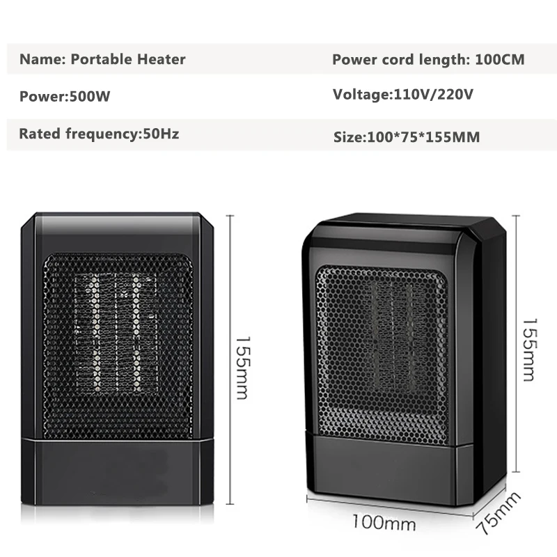 500 Вт электроотопительный прибор настольный мини портативный обогреватель теплый Приточный вентилятор Радиатор для зимнего домашнего офиса ЕС/США штекер