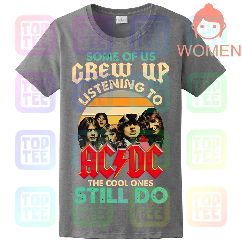 WOMEN-GRAY ACDC некоторые из нас взрослели слушать ACDC черный классический хлопок мужчины S-3XL футболки - Цвет: WOMEN-GRAY