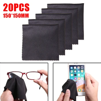 

20pcs/lots Black Microfibre Glasses Cloth Cleaning Wipe Cloths for Lens Glasses Phone Laptop Digital Device Screen Wipes Cleaner
