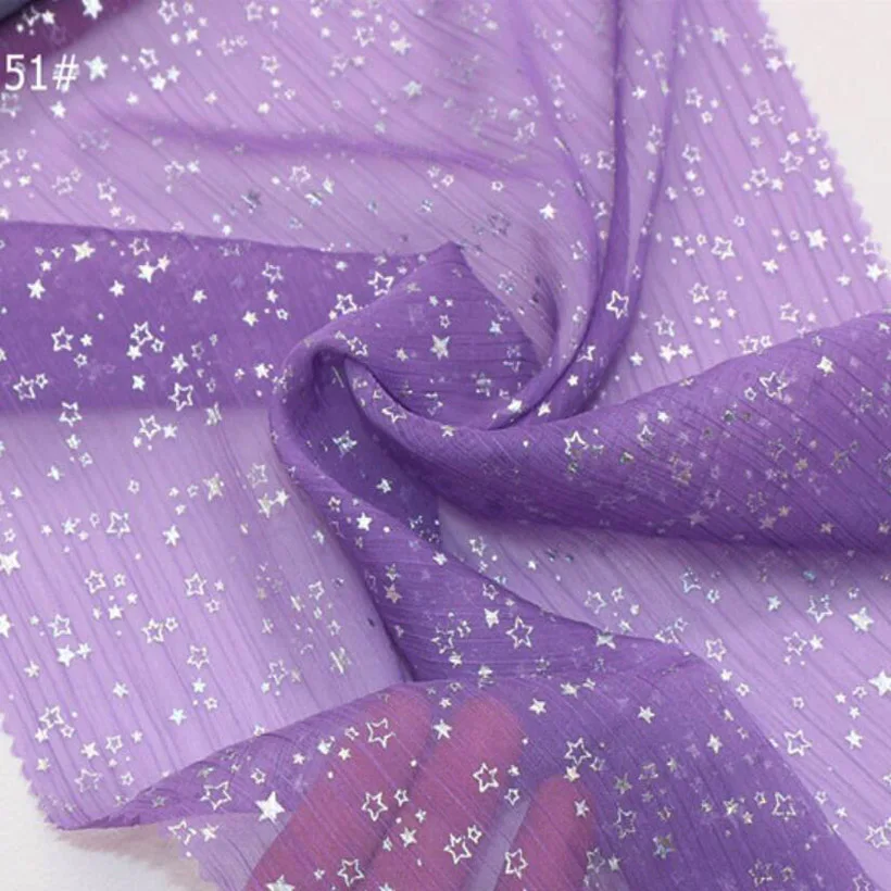 Purple Косплей шифоновая ткань 30D серебряная звезда бронзовая ткань блестящая ткань бронзовая ткань костюм платье ткань сделай сам - Цвет: Purple