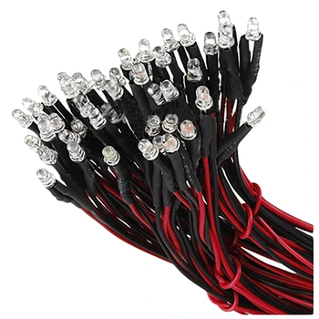 

40 Pcs DC12V 20cm LED Pre Wired 3mm 20MA 45 Degree Beam Angle Low Power Consumption Long Use, 20 Pcs Green & 20 Pcs Yellow