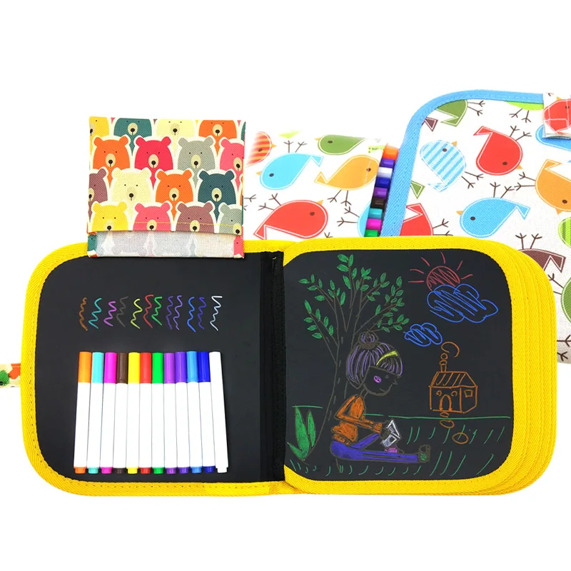 

NEW Kid's Portable Soft Chalk Board Drawing Book Drawing Board With Water Chalk Life Coloring Book DIY Blackboard Painting Toys