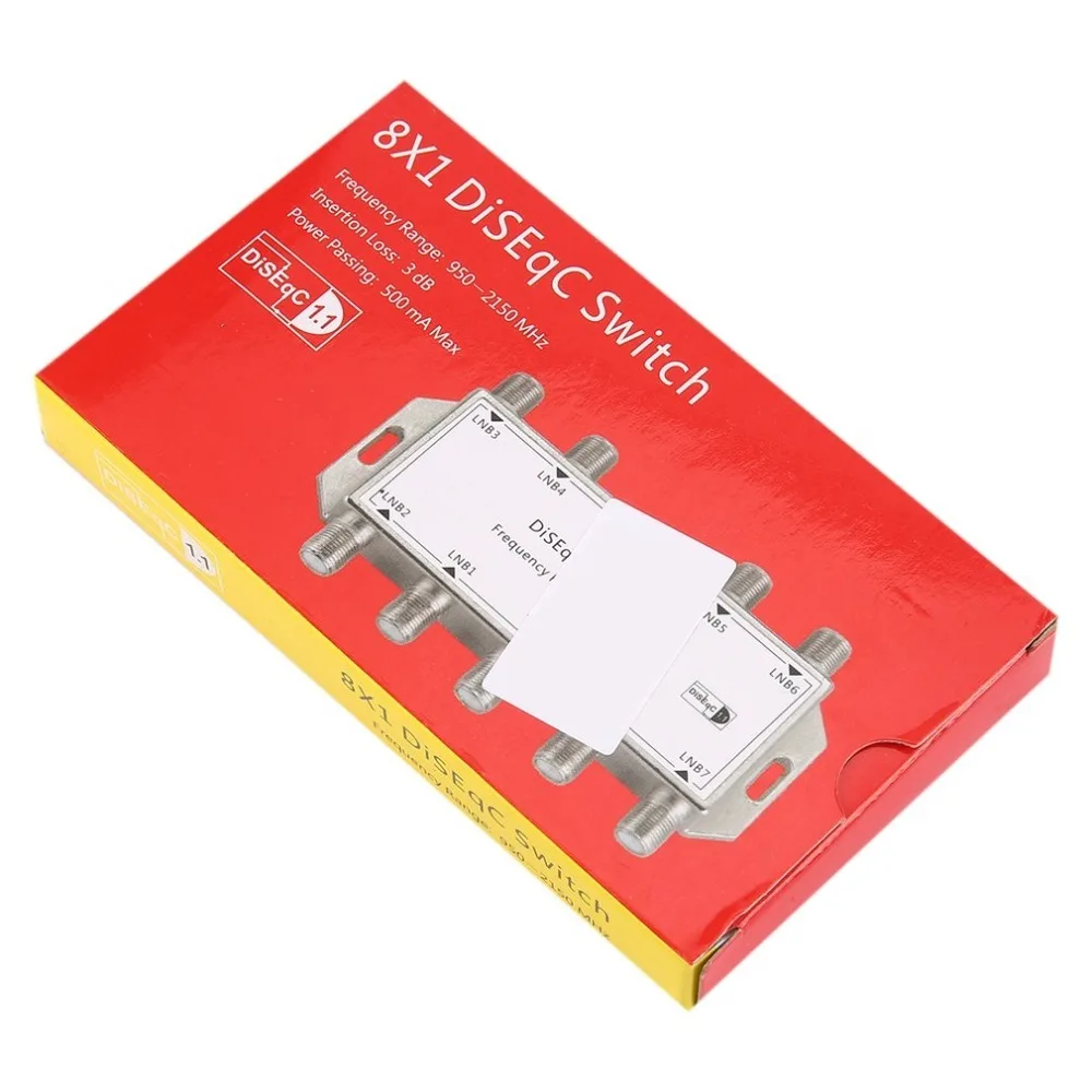 GST-8101 8 in 1 Satellite Signal DiSEqC Switch LNB Receiver Multiswitch Satellite Signal Switch Wholesale DropShipping with box