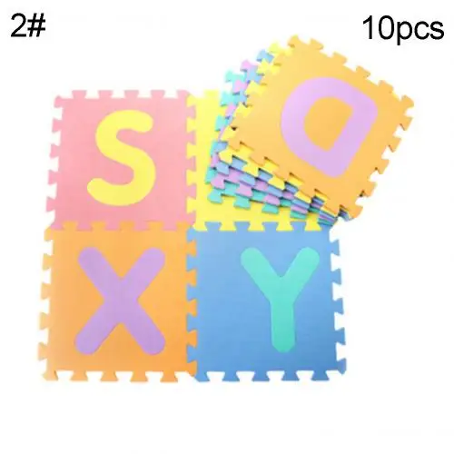 10Pcs Letters 30*30 см пена Английский алфавит цифра шаблон игровой коврик для ребенка Пазлы для детей Йога письмо Ползания коврики ковер игрушки - Цвет: 10Pcs Letters