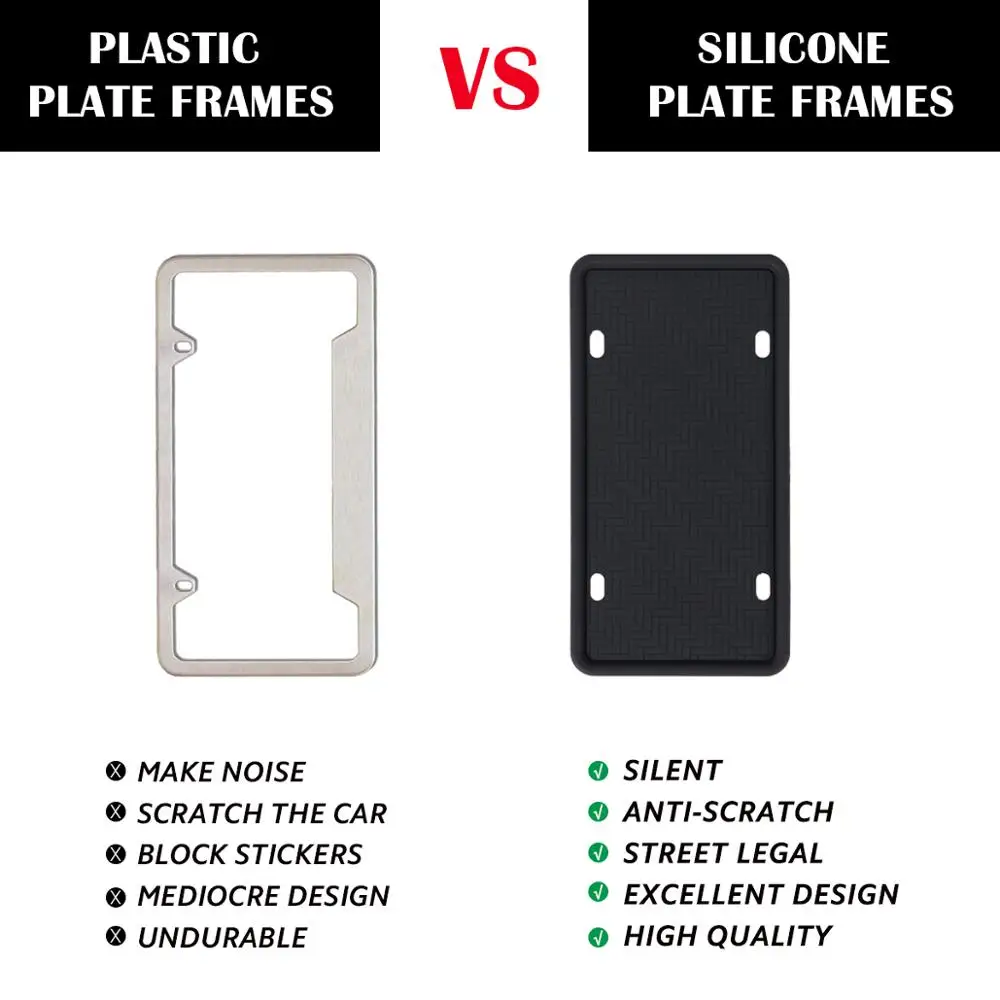2 шт силиконовая Автомобильная рамка для номерного знака, устойчивая к царапинам и ржавчине, Автомобильная крышка для номерного знака, чехол для номерного знака, силиконовый чехол для имматрикуляции