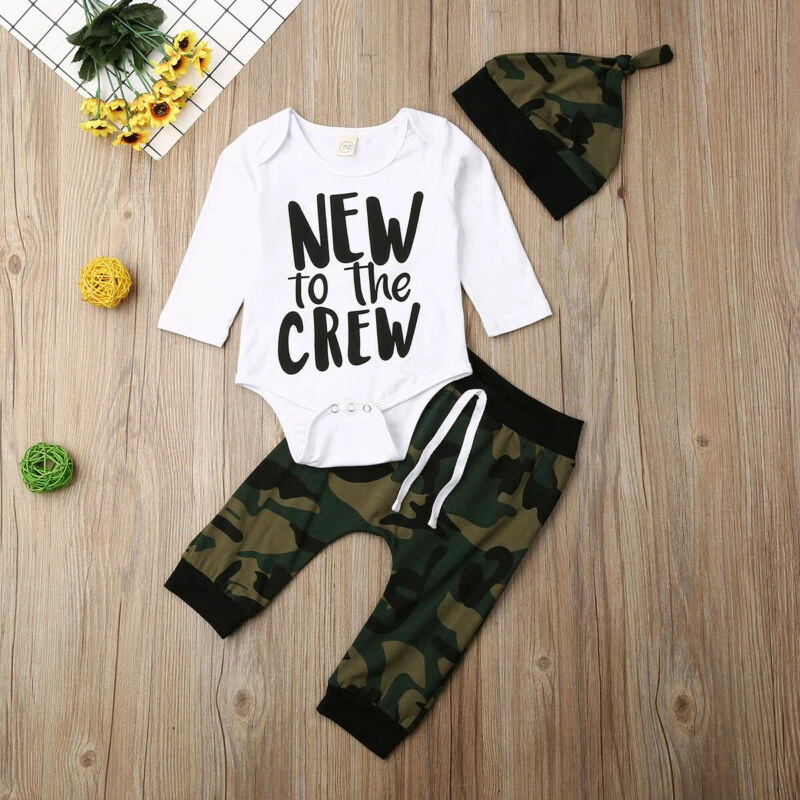 new to the crew baby boy outfit