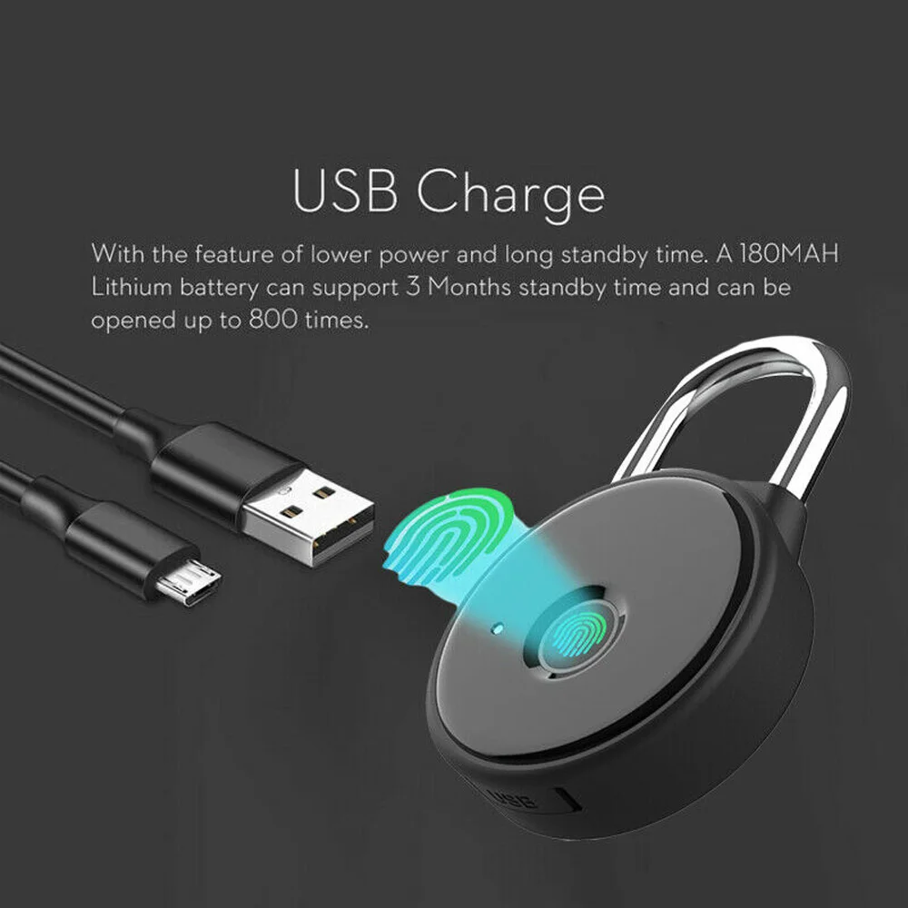 Отпечатков пальцев замок Bluetooth приложение Смарт замок без ключа водонепроницаемый биометрический замок безопасности для двери чехол для багажа тренажерный зал велосипед