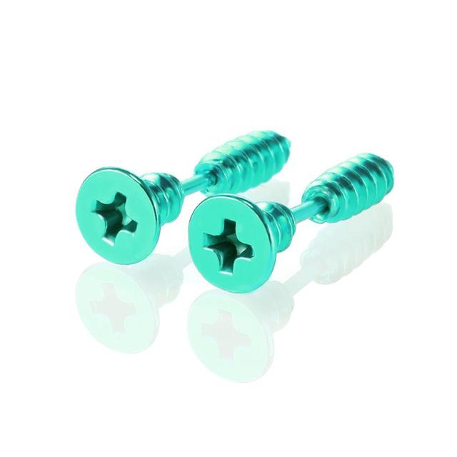 Screw Punk Earrings Men Stainless Steel Unisex Punk Stud Earring Rock Gothic Fake Ear Plug Cheater Piercing Helix Jewelry