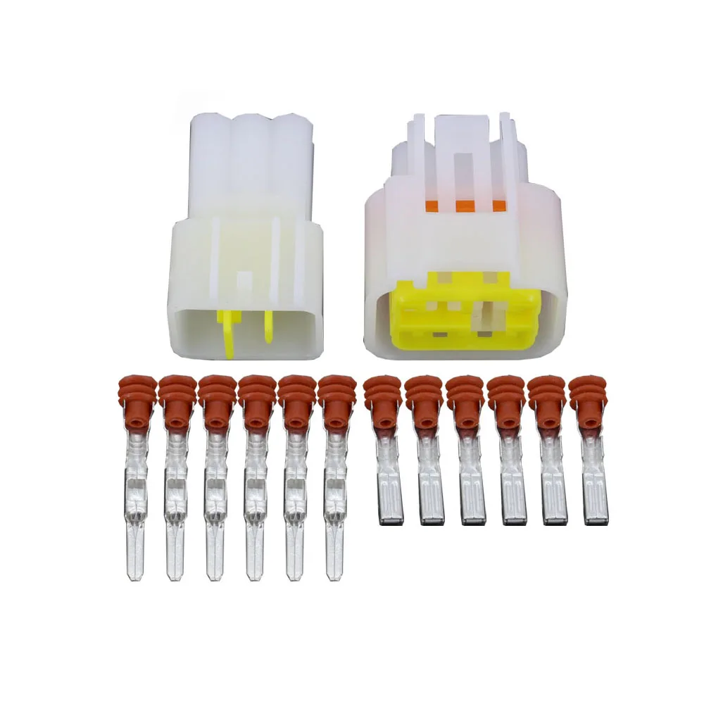 

Free Shipping 5 Sets All New 6 Pin Waterproof Electrical Wire Connector Plug 2.3 Male female Automobile Connector